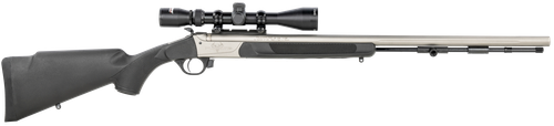 Traditions Pursuit XT 50 Cal 209 Primer 26" Stainless Cerakote Black Synthetic Stock 3-9x40 Scope