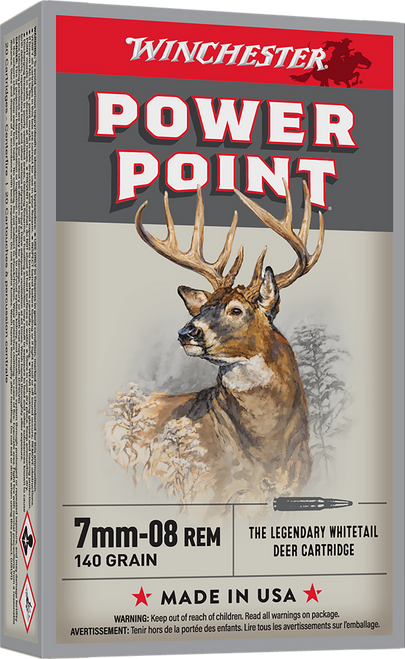 Winchester Ammo Power-Point 7mm-08Rem 140gr 20 Per Box/10 Case