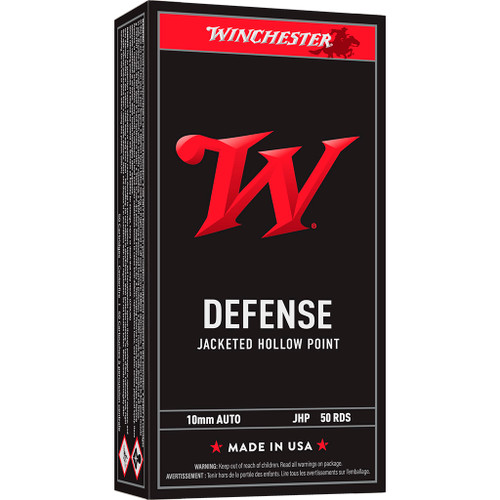 Winchester USA 10mm Auto Ammo 147gr JHP 50 Rounds - USA10JHP