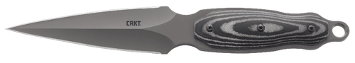 Columbia River CRKT Shrill 4.77" Fixed Plain Dual-Edge TiN 8Cr13MoV Stainless Blade/ Black/Gray w/Resin Fiber Overlay Handle Includes Sheath
