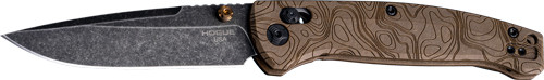 Hogue Mysto 3.40" Folding Drop Point Plain Black Stonewashed CPM MagnaCut Blade - 24453