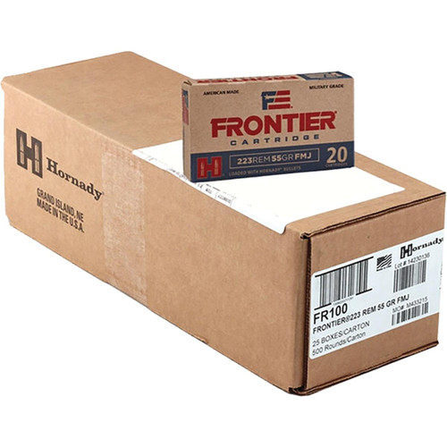 Frontier Cartridge Hornady Case (/ct) 223 Rem Ammo 55gr FMJ 500 Rounds - FR100C