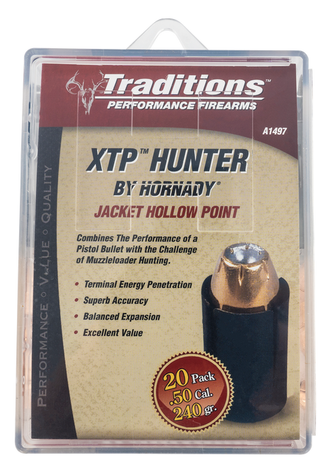 Traditions TPF Hunter Muzzleloader Bullets 50Cal Jacketed Hollow Point 240gr 20/Box