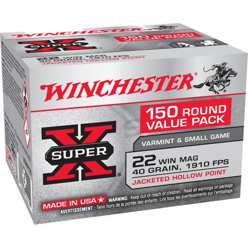 Winchester Super-X Rimfire Ammo 22 Win. Magazine. 40 gr. JHP 150-Round