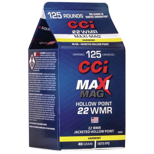 CCI Maxi Magazine Rimfire Ammunition .22 WMR 40 gr. JHP 125/ct