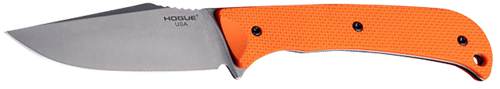 Hogue Extrak 3.30" Fixed Clip Point Plain Stone Tumbled CPM M4 Tool Steel Blade Blaze Orange Textured G10 Scales Handle