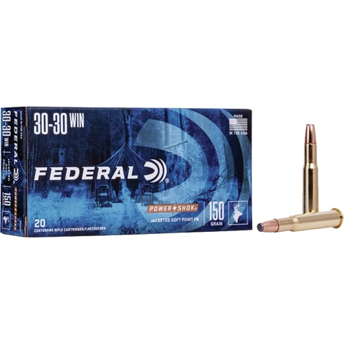 Federal Power-Shok Rifle Ammo 30-30 Win 150 gr. Jacketed Soft Point 20-Round