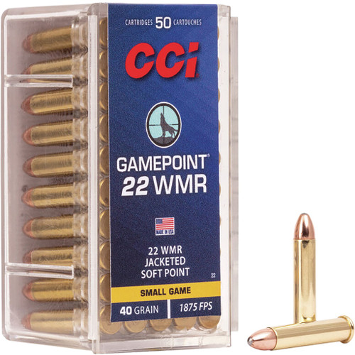 CCI Gamepoint Rimfire Ammo 22 WMR. 40 gr. JSP 50-Round