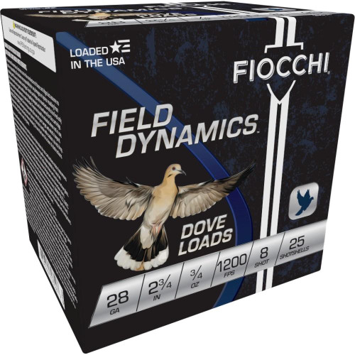 Fiocchi Lead Dove & Quail Shotshells 28ga 2-3/4 in 3/4 oz #8 25/ct