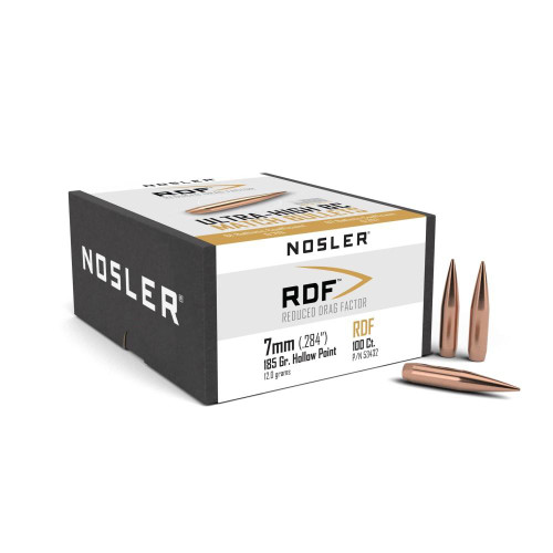 Nosler RDF Match HPBT 7mm .284 185gr Bullets, 100 Count - 53432