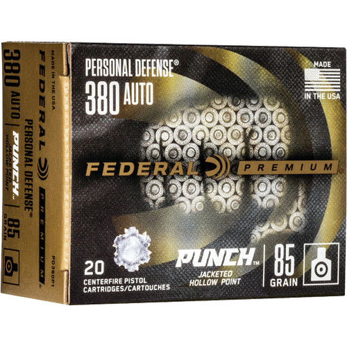 Federal Premium Punch Pistol Ammo 380 ACP 85 gr. JHP 20-Round