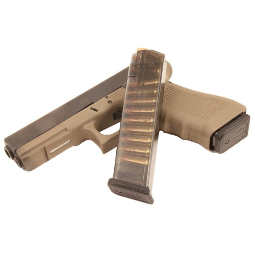 ETS Competition Legal Glock 17/18/19/19X/26/34/45 9mm 22rd Magazine, Clear - GLK-9-22