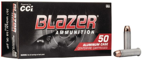 CCI Blazer Aluminum Handgun Ammunition .357 Magazine 158 gr JHP 50/ct