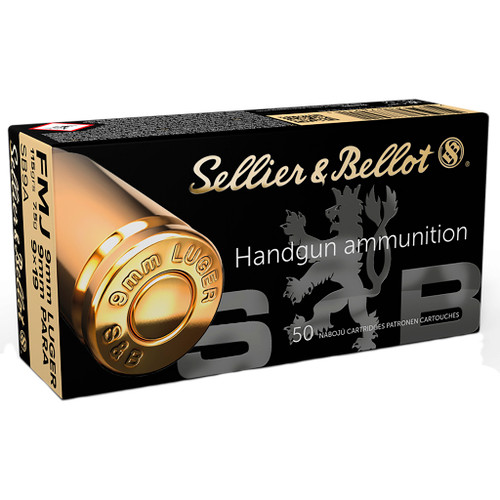 Sellier & Bellot Pistol Ammo 9mm Luger 115 gr. FMJ 50-Round