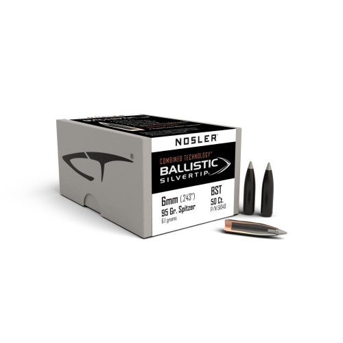 Nosler Ballistic SilverTip Hunting Rifle Bullets 6mm .243" 95 gr Sbt-Bstip 50/ct