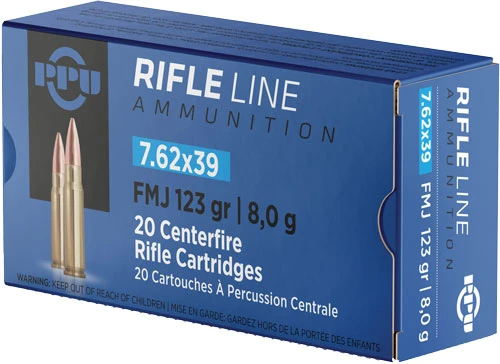 Ppu 7.62x39mm Ammo 123gr FMJ 20 Rounds - PP76239F