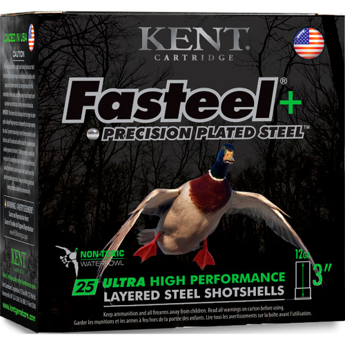 Kent Fasteel Precison Plated Steel Load 12ga. 3 in. 1 oz. 2 & 4 25-Round