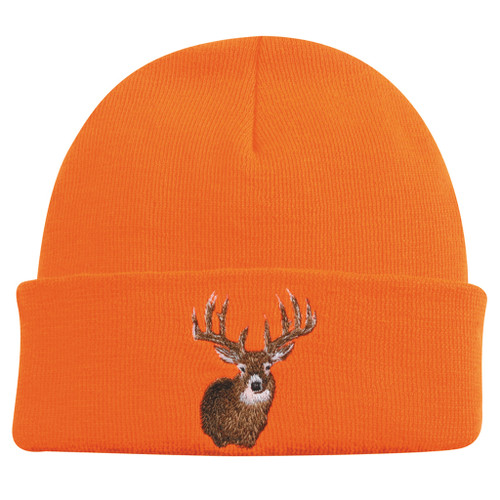 Outdoor Cap Knit Watch with Deer Blaze Orange - KW03DH