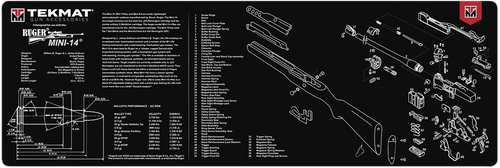 TekMat Ruger Mini-14 Cleaning Mat Black/White Rubber