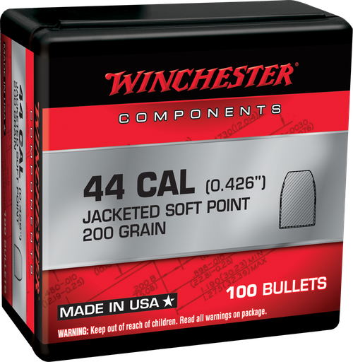 Winchester Ammo Centerfire Handgun Reloading 44RemMag 200gr Soft Point 100 Per Box/10 Case