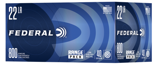 Federal Champion Training Range Pack Lead Nose 22 LR Ammo 40gr LRN 800 Rounds - 729B800