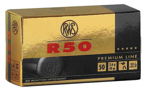 RWS Umarex R50 Premium Line Lead Nose 22 LR Ammo 40gr LRN 50 Rounds - 2134187