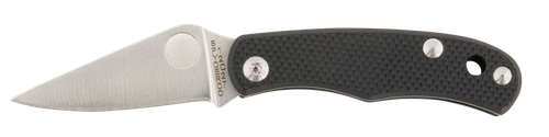 Spyderco Bug 1.27" Satin 12C27 Sandvik Stainless Blade Black Textured G10 Handle