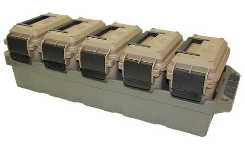 MTM Case-Gard 5-Can Ammo Crate Mini Dark Earth/Army Green Polypropylene