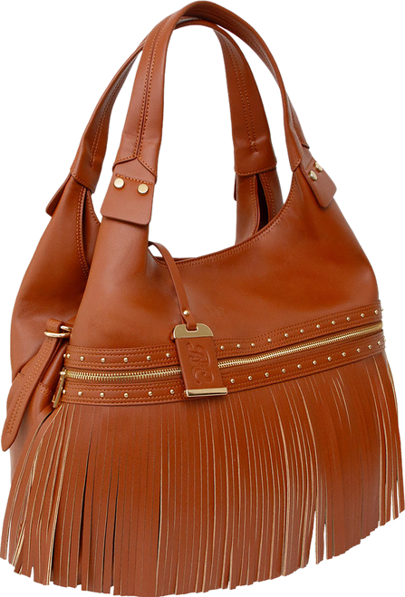 Bulldog Shoulder Bag with Tassel&Holster Cognc - BDP090