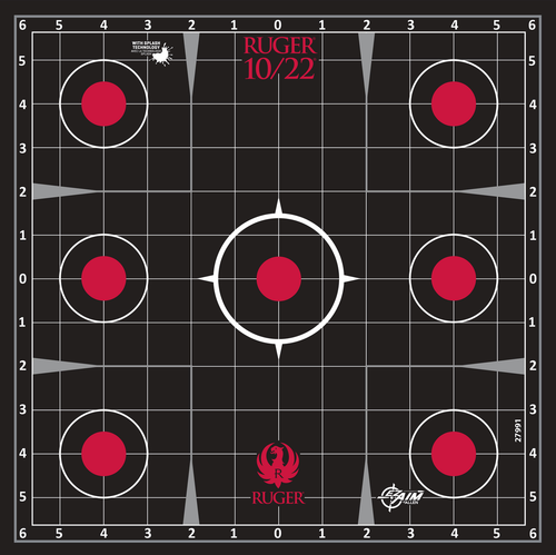 Allen Ruger 10/22 Adhesive Target Black/Red 5Pack