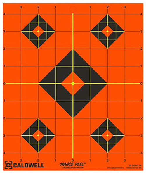 Caldwell Peel Self-Adhesive Paper Black/Orange 8" Diamond 25 Pack - 1166103