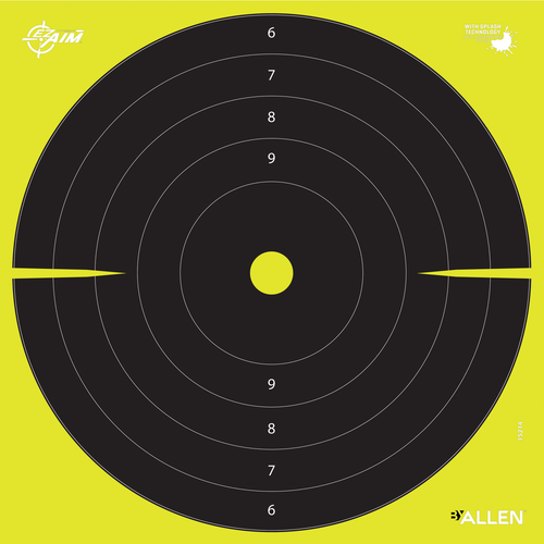 Allen EZ Aim Splash Bullseye Hanging Paper Black/Chartreuse 30Pack