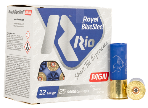 Rio Ammunition Royal BlueSteel 12Gauge 3" 1 1/8oz 5Shot 25 Per Box/10 Case