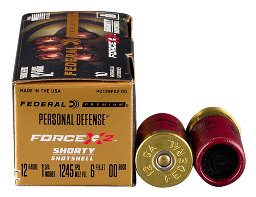 Federal Force X2 1.75" 12 Gauge Ammo 1-3/4" 6 pltsoz 00 Buck 6 Pellets 10 Rounds - PD129FX200
