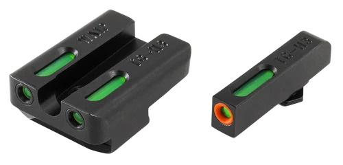 TruGlo TFX Pro Black Green Tritium Fiber Optic Orange Outline Front Sight Rear - TG13WA1PC