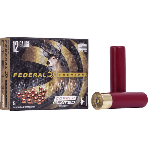 Federal Premium Vital Shok Shotgun Ammo 12 ga. 3.5 in. 18 Pellets 00 Buck 5-Round