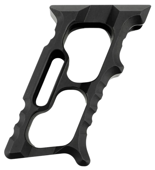 Tyrant CNC Minivert Grip Halo Black Aluminum Fits AR-15 - TD552BLKM1