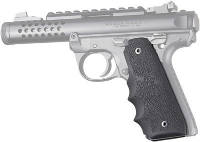 HOGUE GRIPS RUGER 22/45 MKIV RUBBER GRIPS/FINGER GROOVES BL