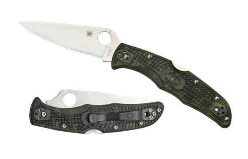 Spyderco Endura 4 Lightweight 3.80" Folding Plain Satin VG-10 Blade/Zome Green - C10ZFPGR
