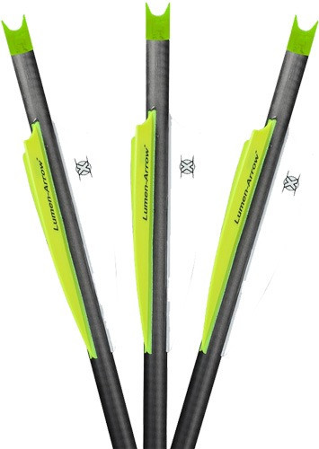 Lumenok Crossbow Arrow 20" Carbon 3.5" Vanes Green Crescent 3 Pack - BECCXV3G