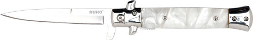 Ruko Folder Spring Assists 4" White Pearl Acrylic Handle - RUK0184WPCS
