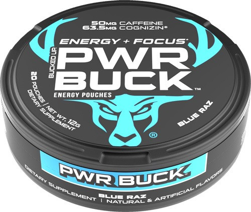 Bucked Up Power Buck Energy Pouches 5 Can Roll Blue RAZ - 1022876