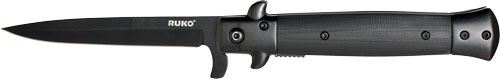 Ruko Folder Blackout Spring Assist 4" G10 Clamshell - RUK0184BKCS
