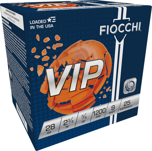 Fiocchi Exacta Target Vip 28 Gauge Ammo 2-3/4" 3/4oz #9 25 Rounds - 28VIP9
