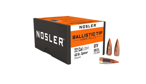 Nosler Ballistic Tip 22Cal 40gr Spitzer Point