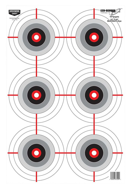 Birchwood Casey EZE-Scorer Bullseye Paper 12" x 18" Black/White Pkg of 100