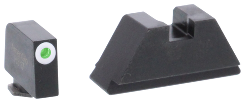 AmeriGlo Optic Compatible Sight Set for Glock XL Tall Tritium White Outline Front Sight-Green Black Rear