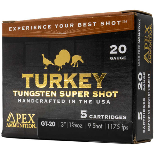 Apex Turkey TSS 20 Gauge Ammo 3" 1-5/8oz #9 5 Rounds - GT20-9