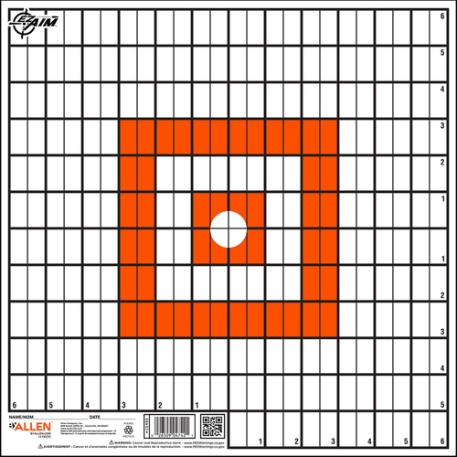 EZ-Aim Grid Target Paper Hanging 12"x12" Orange/White