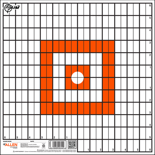EZ-Aim Grid Target Paper Hanging 12"x12" Orange/White 12 Per Pack